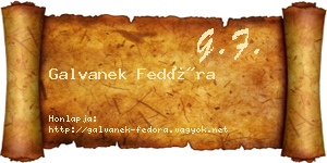 Galvanek Fedóra névjegykártya